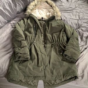H&M olive green parka